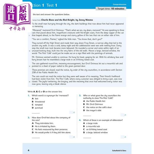 预售 【中商原版】英国S&S教辅 11+小学5年级数学英语非语言推理快速测试4册 10-11岁有答案Maths English Reasoning Rapid Tests 商品图2
