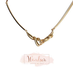 LHWINDSOR 绸带ribbon项链高级设计感轻奢金色锁骨链新款