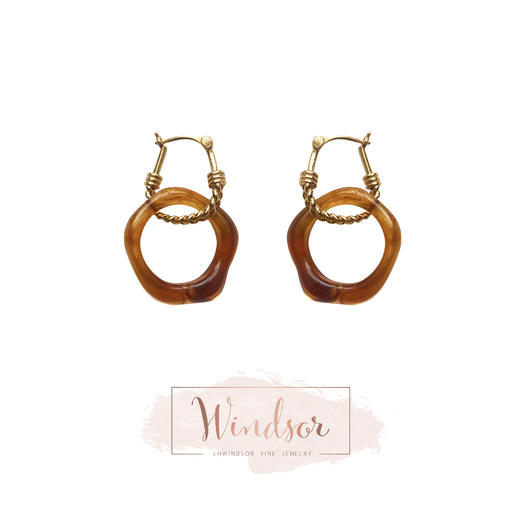 LHWINDSOR Swing秋千耳环优雅环形可拆卸耳坠复古麻花锁链两种戴法耳饰 商品图0