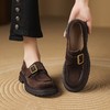 【预售5天】四季可穿两种内里皮带扣装饰乐福鞋早春一脚蹬复古圆头单鞋NGMZR&2018 商品缩略图1