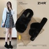 ZHR则则简约加绒保暖厚底毛毛拖鞋2024冬季新款百搭轻便女鞋ins潮 商品缩略图1
