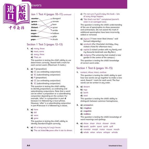 预售 【中商原版】英国S&S教辅 11+小学5年级数学英语非语言推理快速测试4册 10-11岁有答案Maths English Reasoning Rapid Tests 商品图3