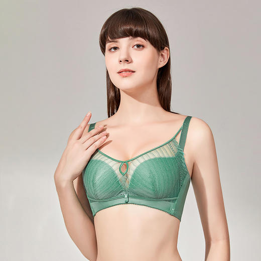 XDE-Q92925  天然健康聚拢防下垂收副乳记忆镍钛金圈薄款定型杯桑蚕丝蛋白抹胸女士内衣（单件） 商品图2
