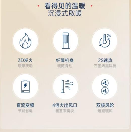 【B1南亚】摩飞电器（Morphyrichards）石墨烯速热暖风机取暖器 客厅卧室远红外低噪柔音可定时电暖器取暖烤火炉【3D火焰特效】MR2029 商品图1