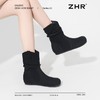 ZHR则则复古堆堆靴女2024新款内增高洋气小短靴加绒时尚绒面女靴 商品缩略图7