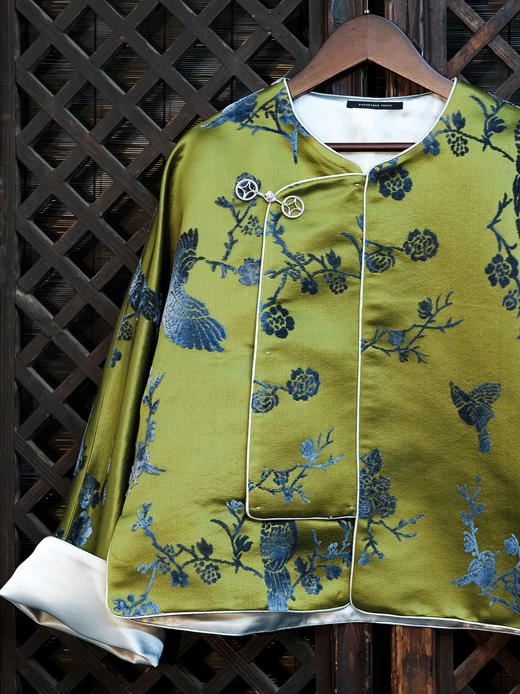 盛唐牡丹|喜上眉梢漳缎偏襟外套 商品图2