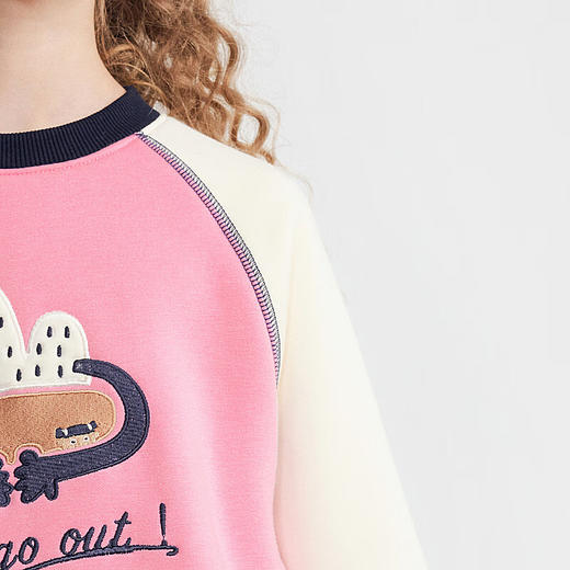 【秒】【特】【MQD】童装女童撞色卫衣冬新款保暖加绒蓄热加厚潮 商品图3