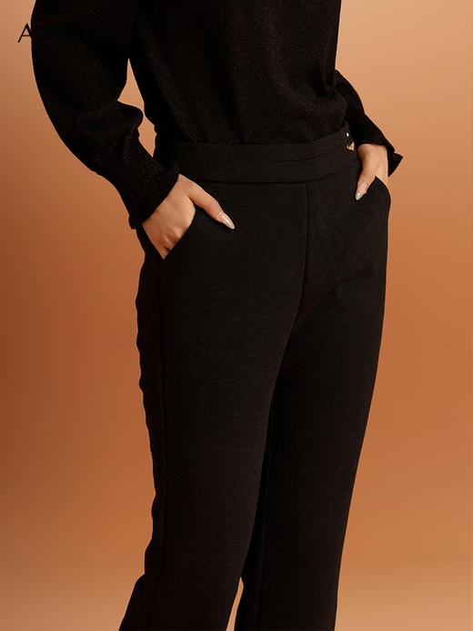 【商场同款】阿菁娜2024冬季新款时尚弹力修身微喇裤A30D210099 商品图4