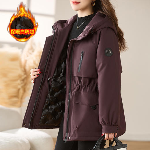 冬款白鸭绒加厚派克服，羽绒服中长款宽松外套LJX-056 商品图1