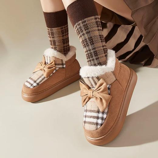 【特价39元】可爱舒适棉拖鞋女士冬季外穿室内家居包跟厚底加绒毛拖鞋【WG24151W】 商品图0