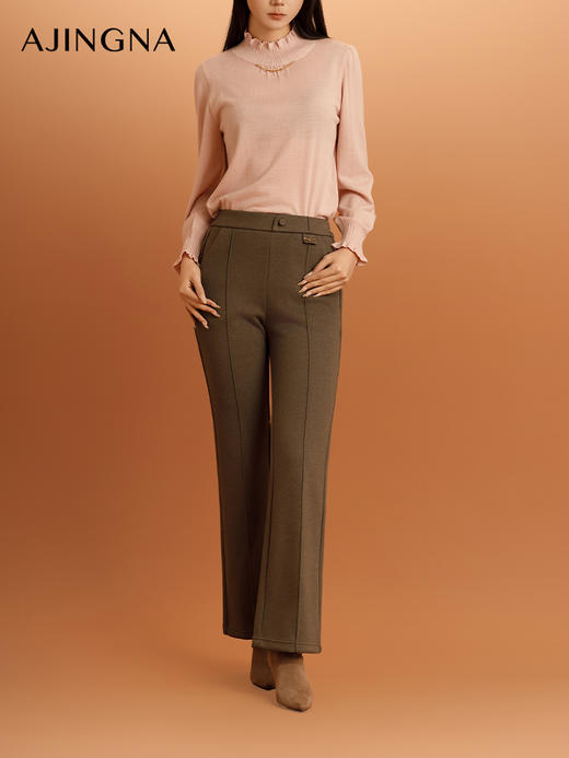 【商场同款】阿菁娜2024冬季新品时尚弹力修身微喇裤A30D210102 商品图1