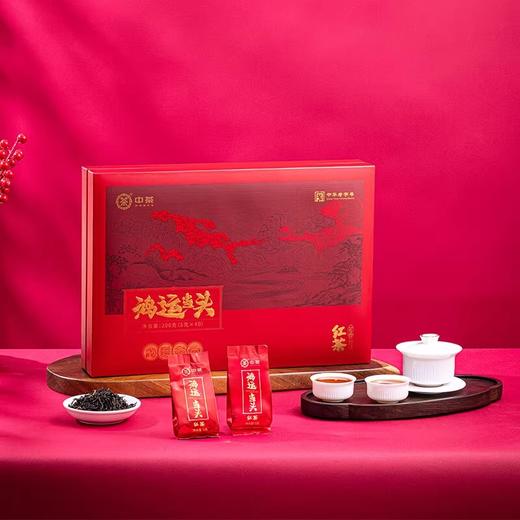 中粮-中茶 海堤鸿运当头工夫红茶花香礼盒装配礼袋200克 商品图0