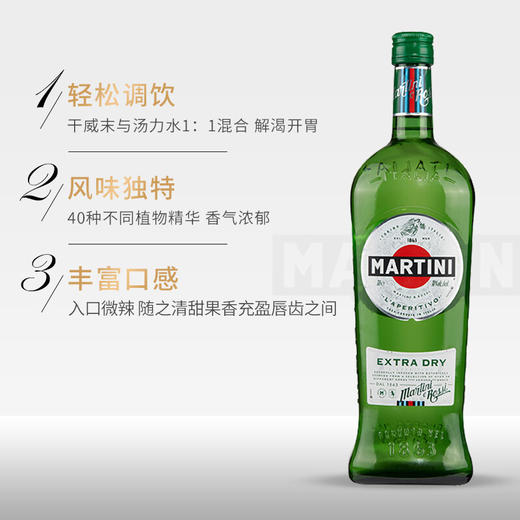 马天尼 干威末酒 甜型气泡果酒750ml*1瓶 商品图1