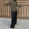 【顺丰包邮】43128 洛诗琳秋季新款黑色垂感阔腿拖地西装裤816 商品缩略图0