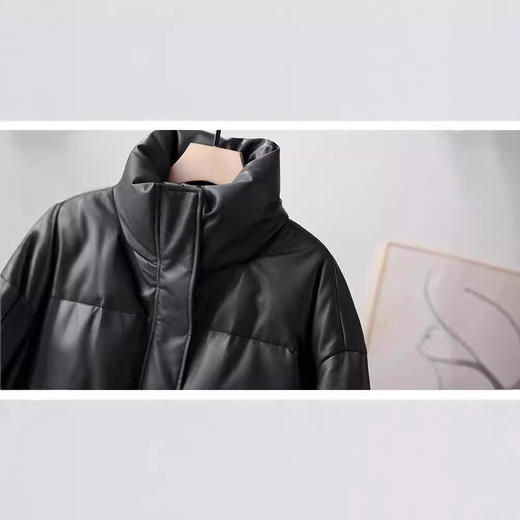 丁摩新款海宁加厚短款绵羊皮真皮羽绒服女宽松外套高端ALz2401 商品图1