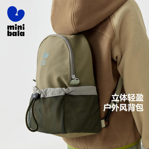 迷你巴拉春季新款男童女童复古多口袋双肩包宝宝外出入园书包 商品图0