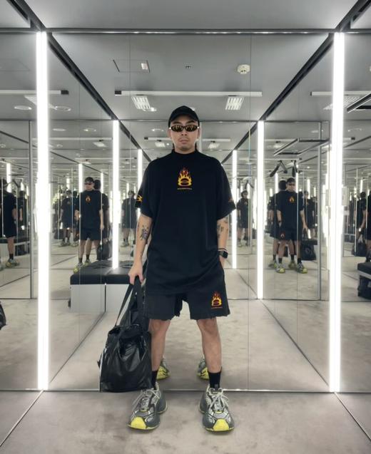 B家 火焰环印花运动短裤（JN） 商品图2