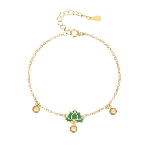 【碧莲】S925银莲花滴胶复古手链【BF-BRS362】 商品图3