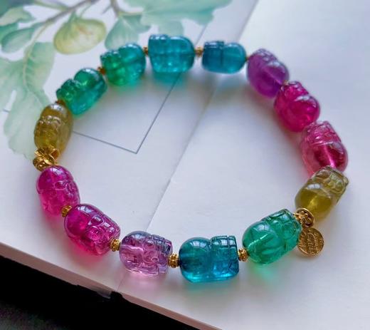 7mm-8mm单圈彩虹貔貅碧玺手链 商品图4