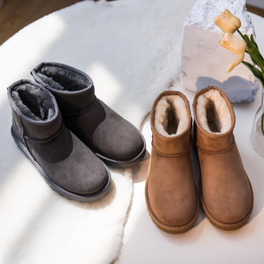 REREJOY 薄底羊毛皮一体雪地靴 商品图6