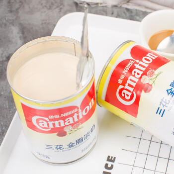 雀巢（Nestle）三花全脂淡奶410g 咖啡港式奶茶伴侣 甜品点心烘焙原料 /粮油调味 /奶酪黄油 /奶油/炼乳 商品图0