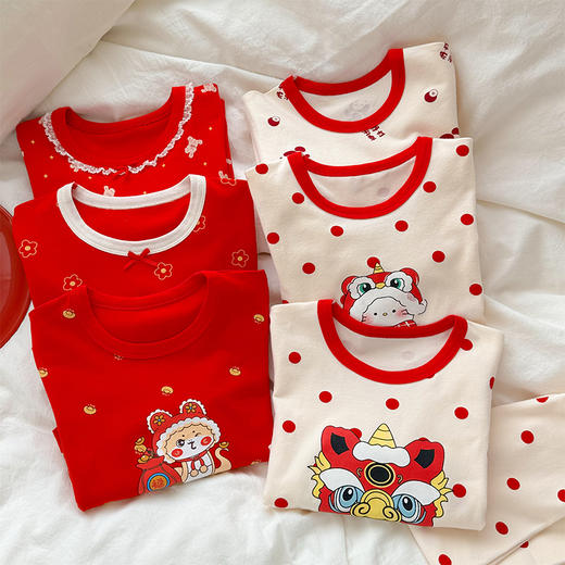 7天内发货【过新年穿新衣】新年款儿童纯棉家居服套装90-160码蛇年年服聚 商品图2