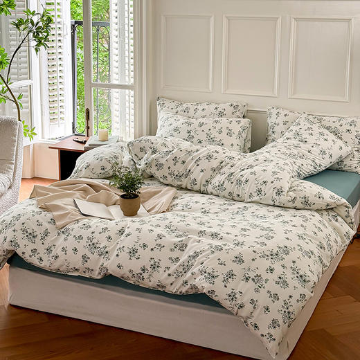 【天竺棉田园碎花四件套】印花针织四件套天竺棉四件套田园碎花卡通床品套件 商品图3