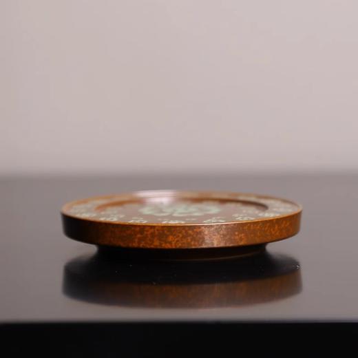【特惠6折，仅1件，无货退款】草木灰釉唐代琵琶纹小盖置杯垫放盖子的盖托功夫茶具中式家用本土斋-宝相壶承/杯垫（圆）11.4CM【不支持补差，非质量问题不退不换】S 商品图1
