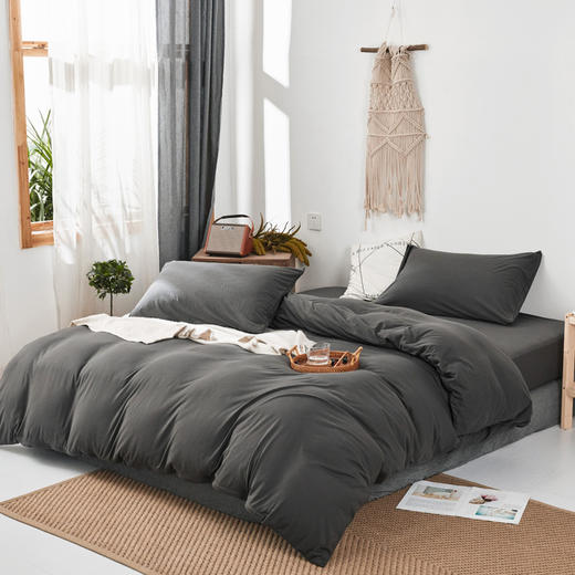 【天竺棉纯色四件套】针织棉四件套纯色天竺棉床品套件床单床笠柔软 商品图5