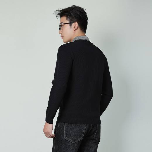 【断码清仓】HX 冬季衬衣领毛衫斯文大方S107444213101 商品图5