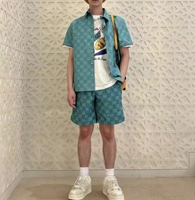 驴家 绿棋盘沙滩短裤（JN）