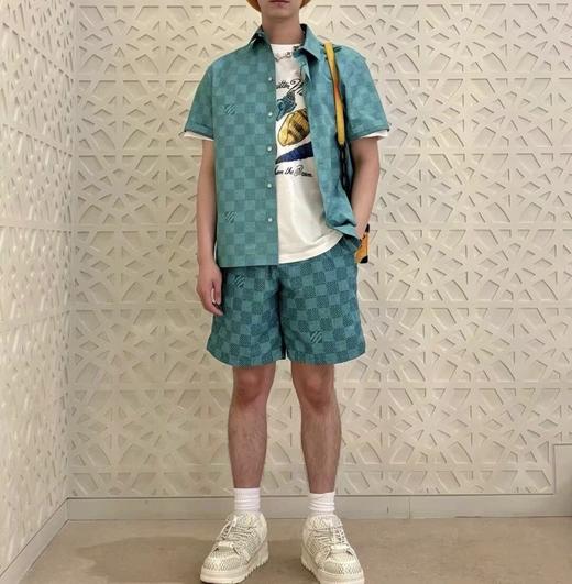 驴家 绿棋盘沙滩短裤（JN） 商品图0