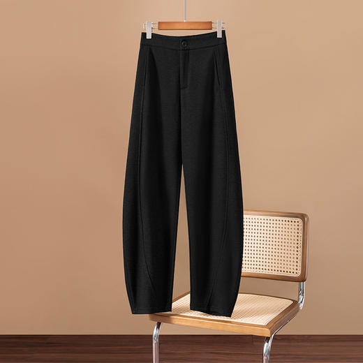 丁摩 哥弟堡尼加绒醋酸羊毛呢毛呢香蕉镰刀裤女秋冬新款休闲弯刀裤哈伦裤长裤4ZF-28779 商品图8