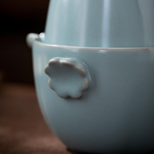 汝山明汝窑樱花快客杯 便携可收纳旅行茶具户外 一壶两杯懒人外出泡茶壶 商品图1