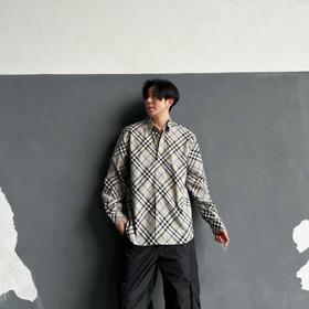 B家 Vintage 复古格纹长袖衬衫（JN）