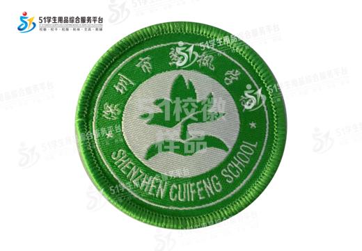 通版深圳市龙岗区翠枫学校织唛校徽校布标姓名贴章可缝烫现货发51 商品图0