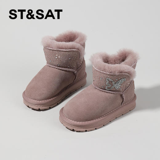 【童鞋】星期六蝴蝶闪钻加绒保暖女童雪地靴SSC4198L5M 商品图3