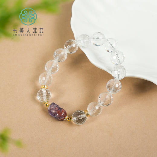 玉美人菲菲#水晶单圈切面手串约12mm 商品图0