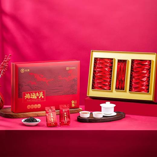 中粮-中茶 海堤鸿运当头工夫红茶花香礼盒装配礼袋200克 商品图2