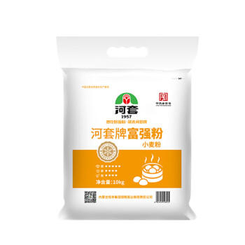 河套 富强粉20斤 中华老字号家用粉通用小麦粉面食烘焙材料恒丰面粉 /粮油调味 /面粉 /通用粉 商品图0