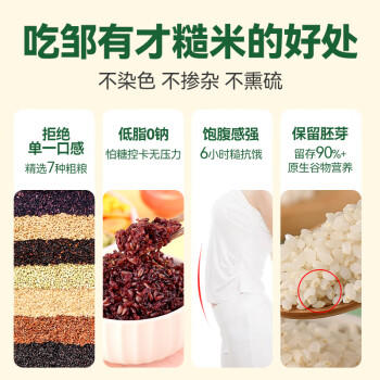 邹有才七色糙米2斤 升级款 五谷杂粮 低脂主食粗粮 黑米红米紫米荞麦米 /粮油调味 /杂粮 /谷米类 商品图0