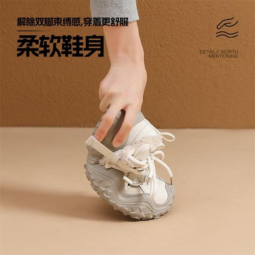 ZHR则则加绒厚底运动休闲鞋女冬季雪地靴保暖棉鞋大头增高老爹鞋 商品图4