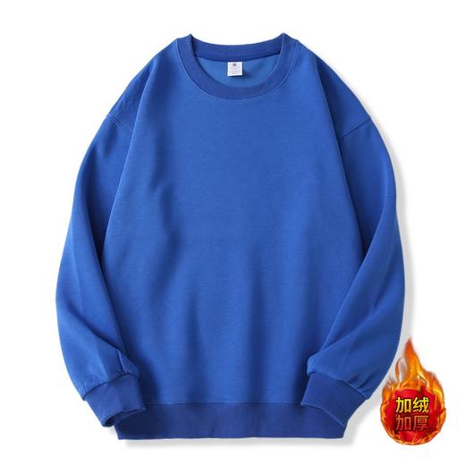 雀说加绒加厚男女卫衣秋冬长袖圆领上衣纯色大码宽松内搭ALM-3051 商品图6