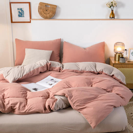 【天竺棉双拼四件套】纯色针织棉四件套双拼天竺棉床品套件柔软针织件套 商品图10