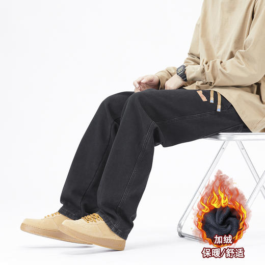 【GZ】无忧购美式复古宽松直筒裤潮牌ins拖地加绒加厚男士休闲裤BK130（截单后7天发货)25年清仓捡漏 商品图12