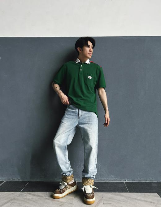 G家 新款肩膀宽边织带 Polo衫🔥撞色黑白编织领（JN） 商品图1