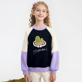 【秒】【特】【MQD】童装女童撞色卫衣冬新款保暖加绒蓄热加厚潮