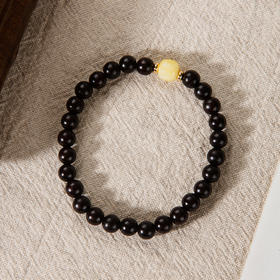 蜜蜡顶珠清代檀香紫檀家居老料制手串直径0.6cm