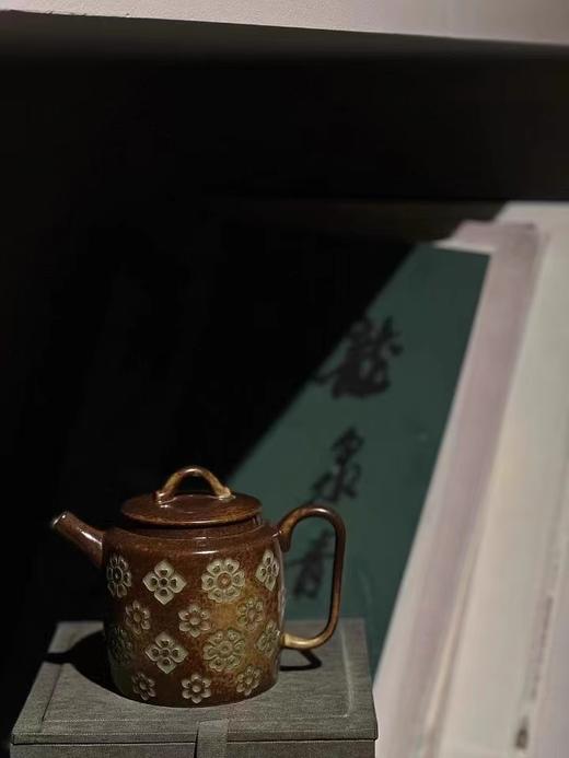 【样品特惠，无原包装，仅1件，无货退款】青瓷琵琶宝相花纹三才盖碗主人杯茶壶陶瓷功夫高端壶承干果盘宝相三才马蹄盖碗120ML 商品图3