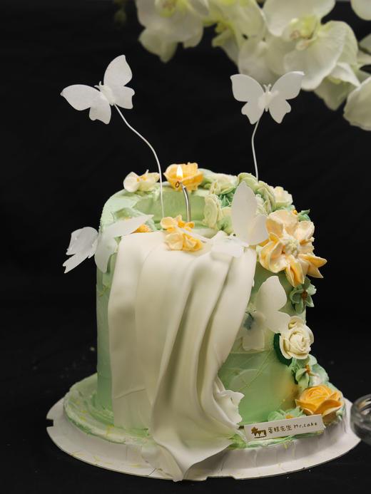 加高款绿裙蝶舞蛋糕（百分百进口动物奶油） 商品图1